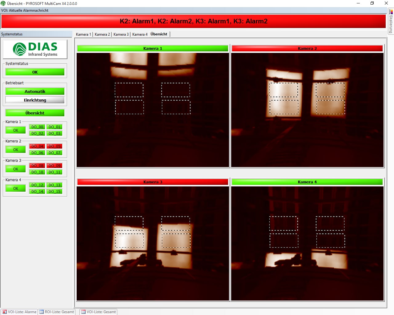 Software for the data acquisition and image display of up to 8 DIAS cameras