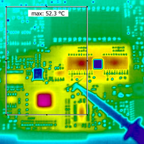 IR image/Thermal image of a circuit board